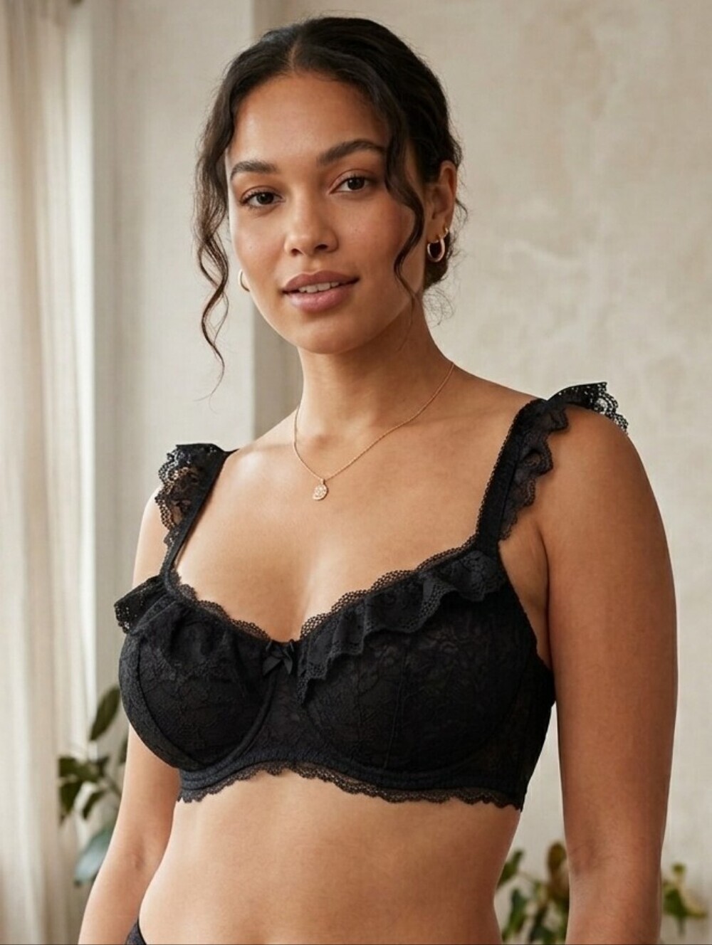 NWT! Savage X Fenty Black Floral Lace Underwire Bra Size 38DDD
